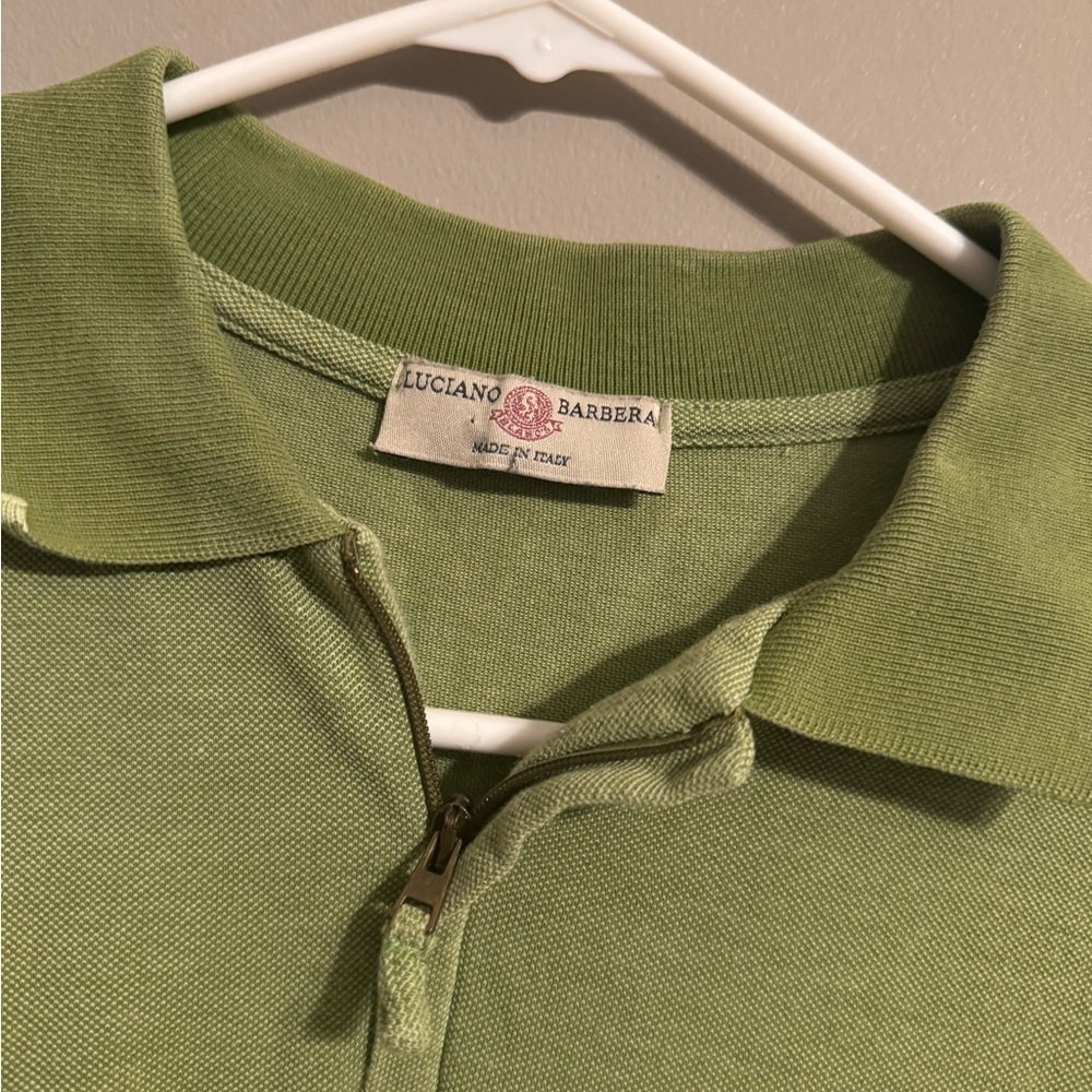 Luciano Barbera Men’s 100% Cotton, Italian Made, Green Polo Shirt - Picture 2 of 8